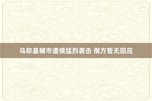 乌称基辅市遭俄猛烈袭击 俄方暂无回应