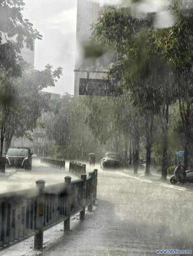 杭州暴雨中出现壮观雨幡 罕见景观引关注